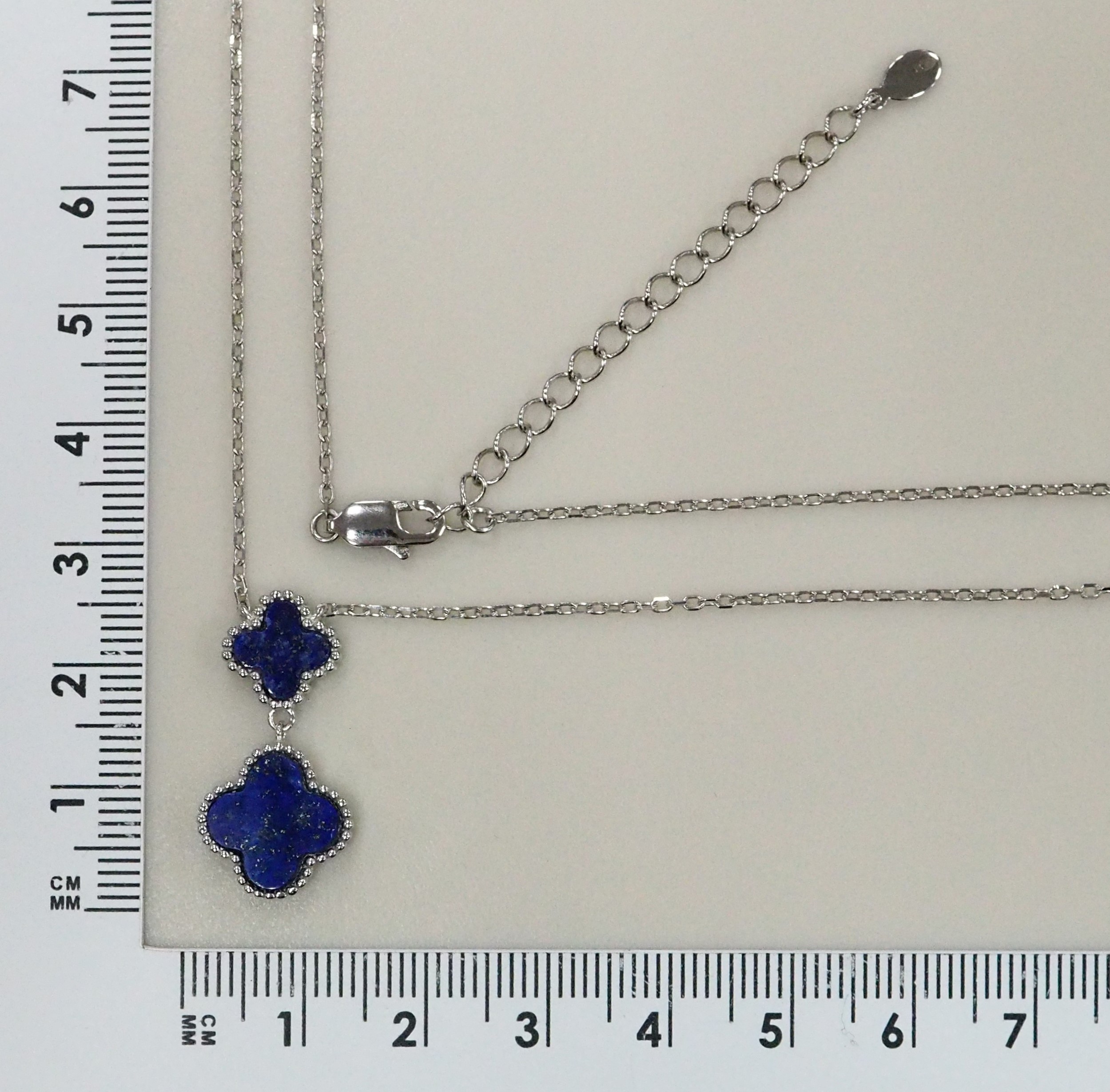 Серебряное колье с лазуритами "Клевер"